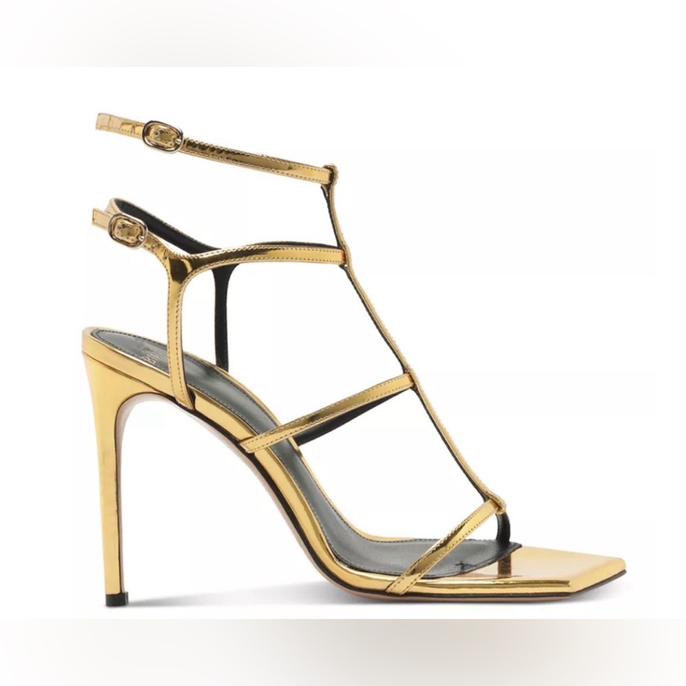 NIB [Alexandre Birman] Amanda 100 Golden Heel Stilettos Women's Multiple Sizes - Picture 2 of 16
